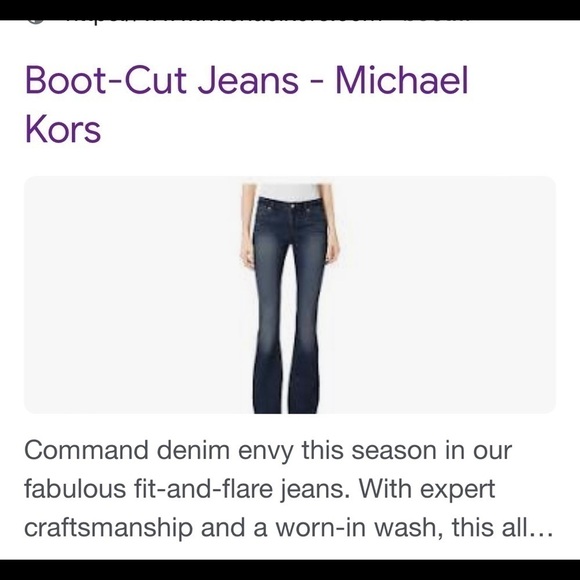 MICHAEL Michael Kors Denim - MICHAEL Kors Low-Rise Bootcut Jeans with Silver Studded Back Pockets Size 8